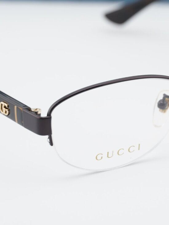 Gucci GG0859OJ 002 Oval Eyeglasses 53mm - Brown / Havana